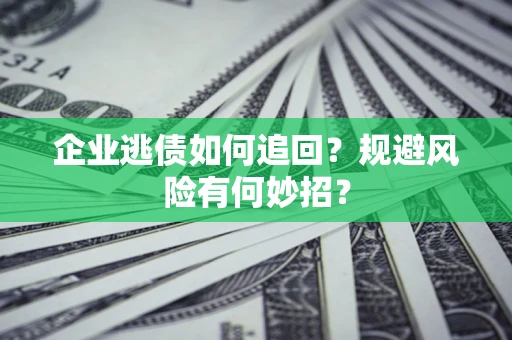 武汉企业逃债如何追回？规避风险有何妙招？