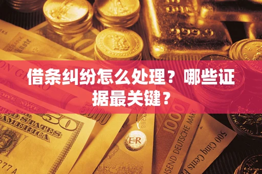 武汉借条纠纷怎么处理？哪些证据最关键？