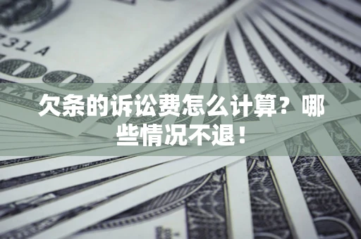 武汉欠条的诉讼费怎么计算?哪些情况不退! 武汉欠条的诉讼费怎么计算?哪些情况不退!