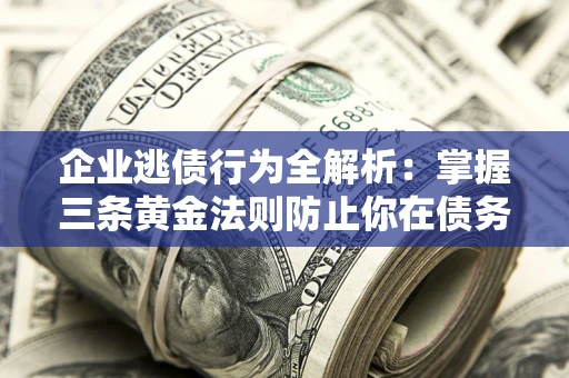武汉企业逃债行为全解析：掌握三条黄金法则防止你在债务乱局中“踩雷”