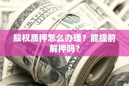 武汉股权质押怎么办理？能提前解押吗？